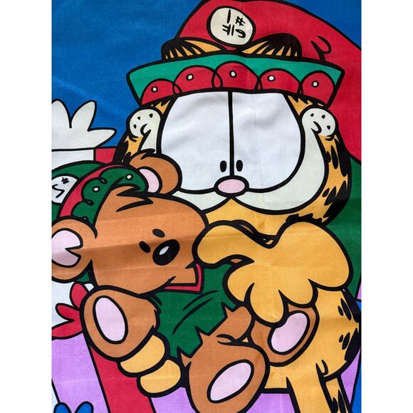NWT Garfield Happy Holidays yard flag - Christmas - 80s - wall hanging 28 x 40 - Picture 6 of 8